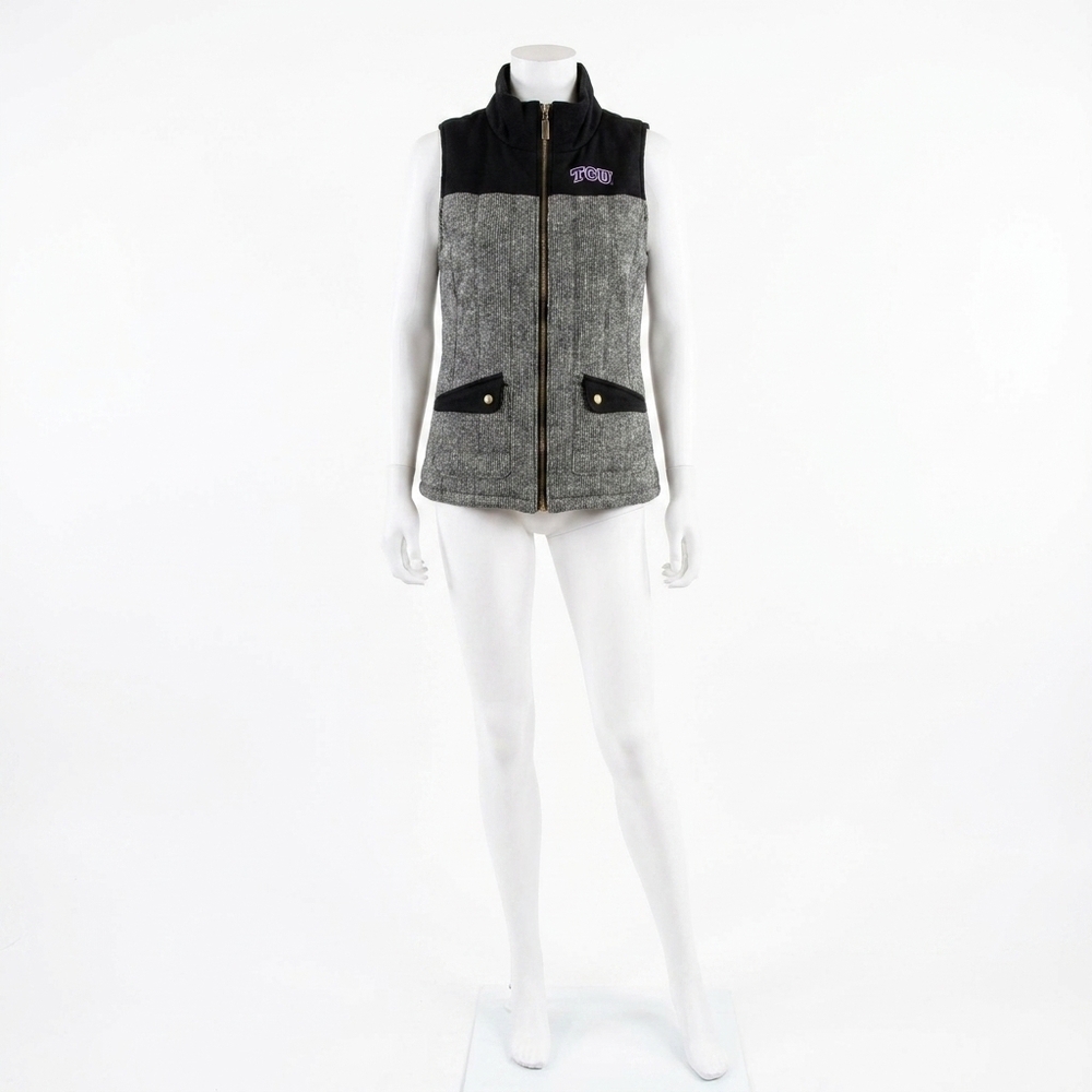 NEW GAMEDAY COUTURE tcu prep for it vest in grey